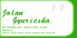 jolan gyuricska business card